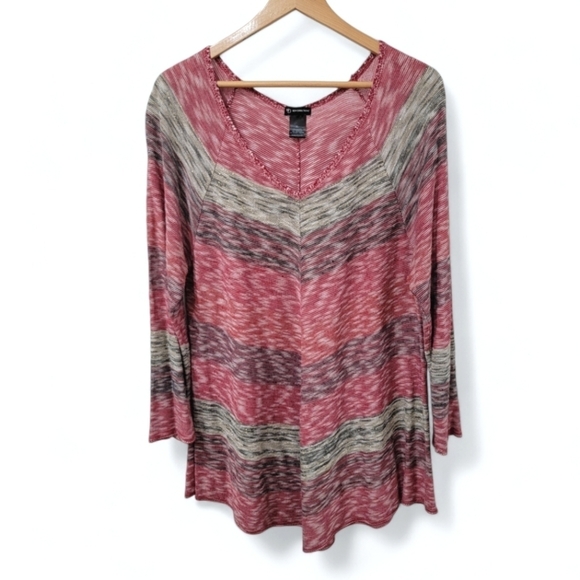 ND New Direction Tunic style Long Sweater Sparkly Metallic Size XL - Picture 1 of 16